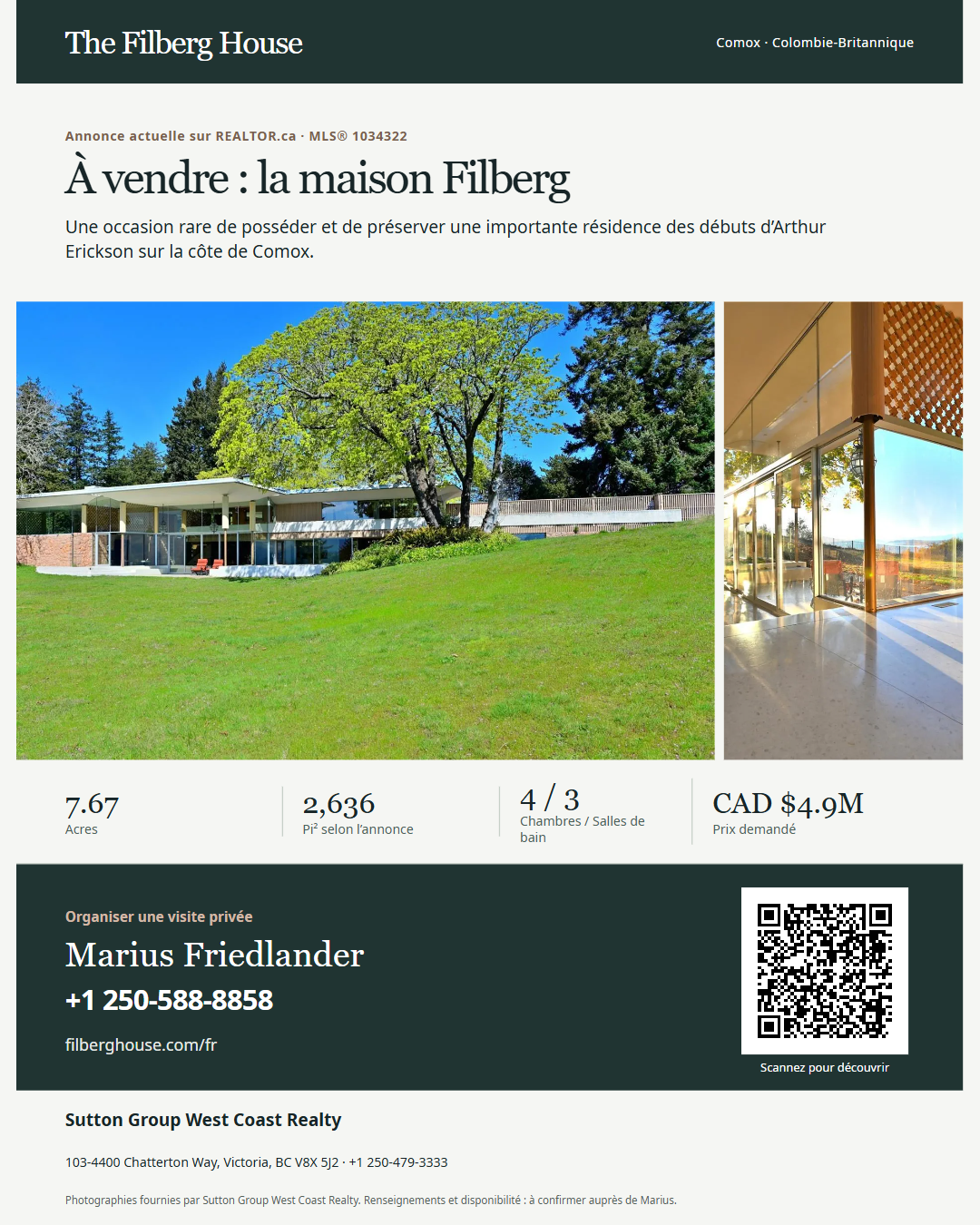 Emportez la maison avec vous: À vendre : la maison Filberg
