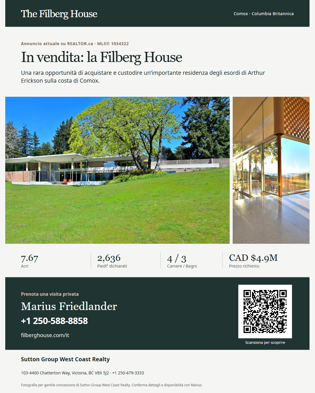 Porta la casa con te: In vendita: la Filberg House